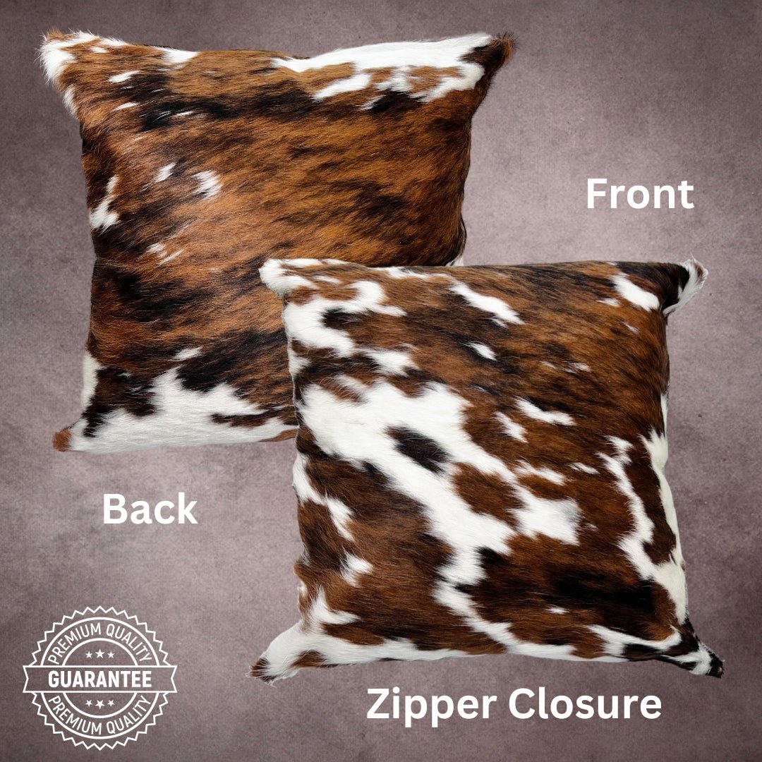 Tricolor Cowhide Pillow Cover - PL062 - Rodeo Cowhide Rugs