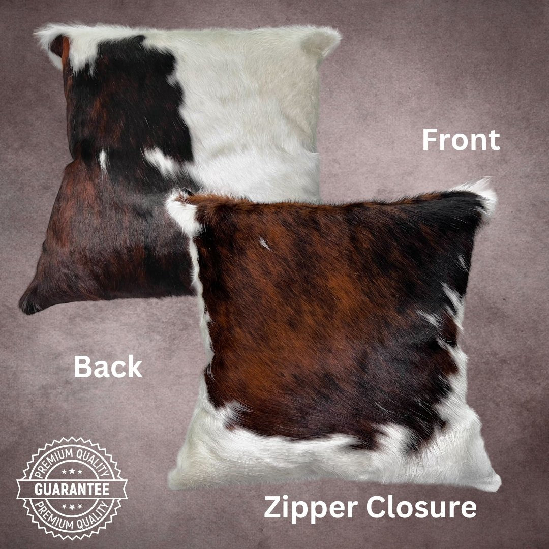 Tricolor Cowhide Pillow Cover - PL065 - Rodeo Cowhide Rugs