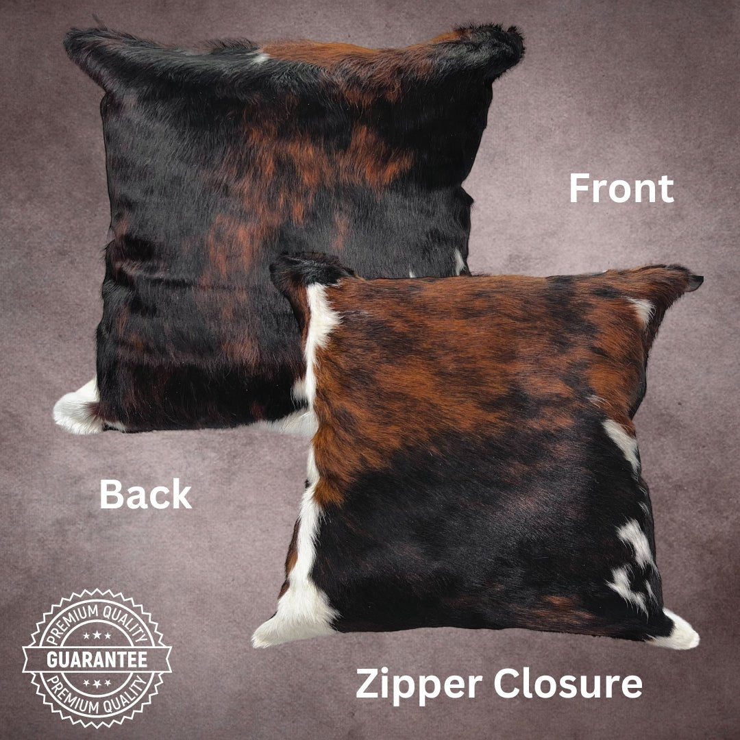 Tricolor Cowhide Pillow Cover - PL066 - Rodeo Cowhide Rugs