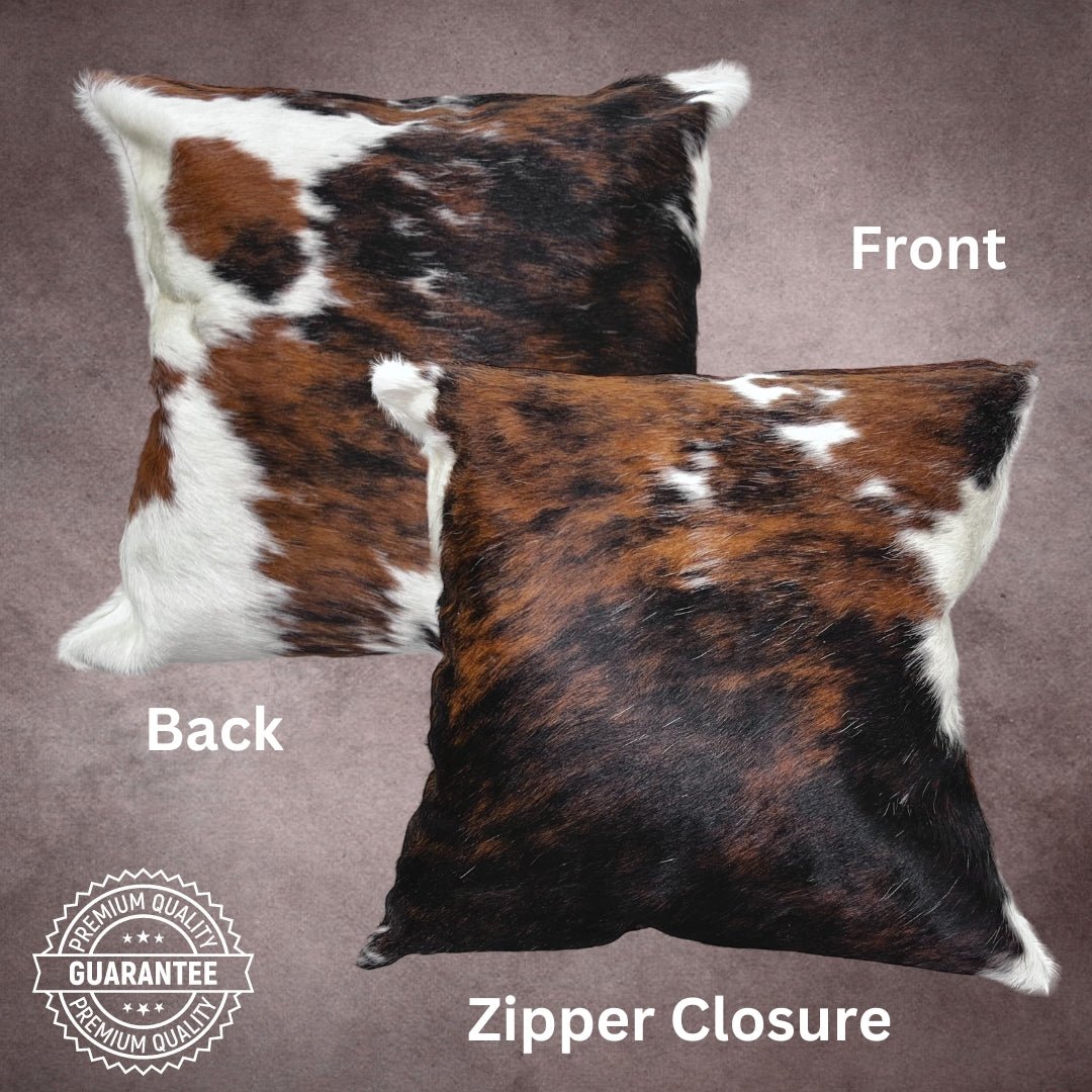 Tricolor Cowhide Pillow Cover - PL067 - Rodeo Cowhide Rugs