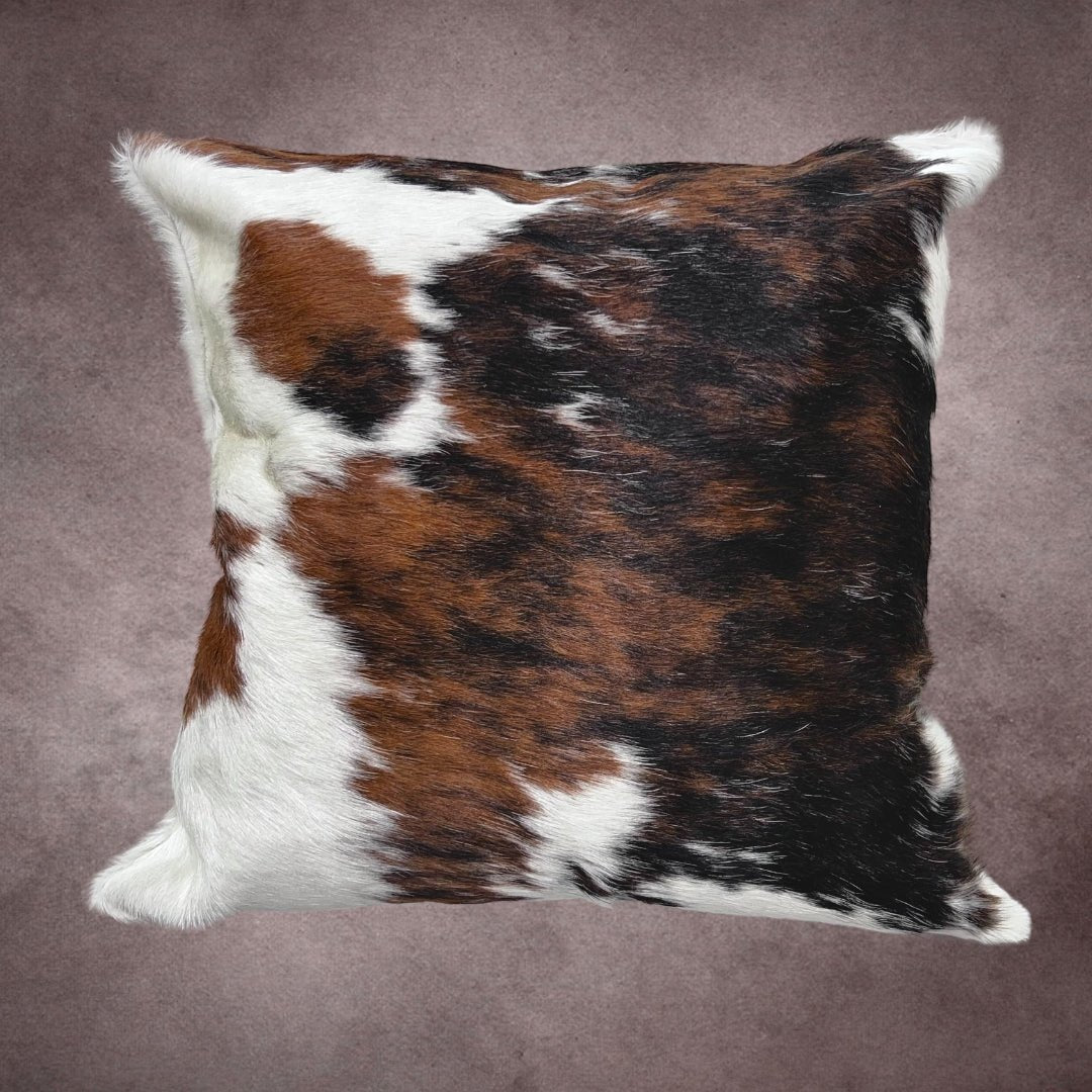 Tricolor Cowhide Pillow Cover - PL067 - Rodeo Cowhide Rugs