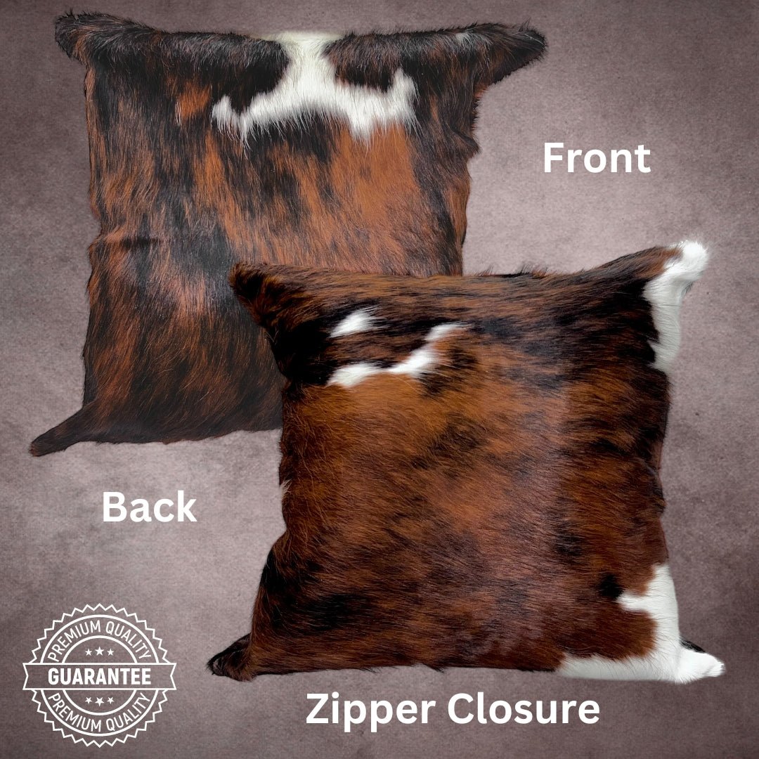 Tricolor Cowhide Pillow Cover - PL068 - Rodeo Cowhide Rugs