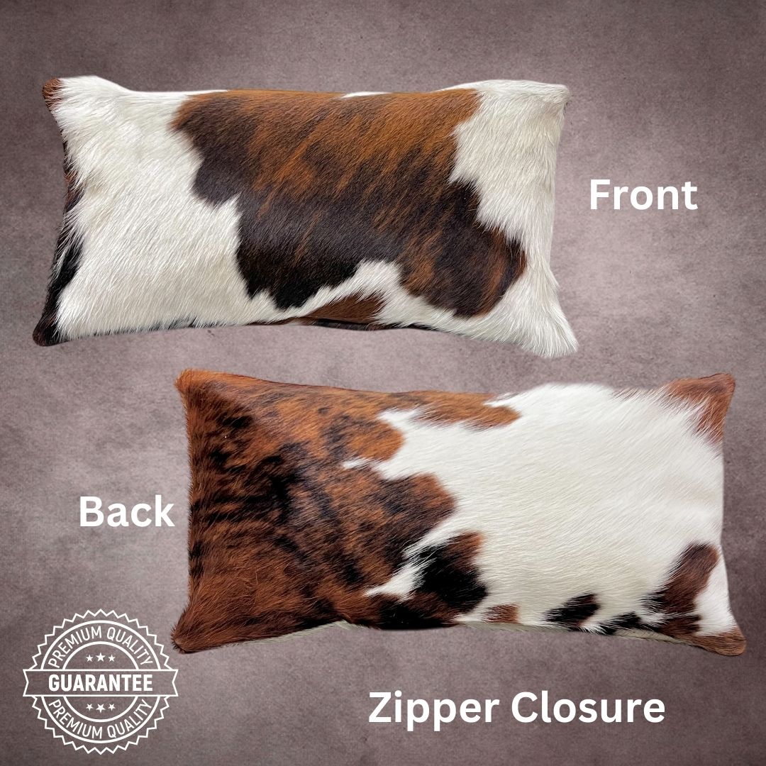 Tricolor Cowhide Pillow Cover - PL079 - Rodeo Cowhide Rugs