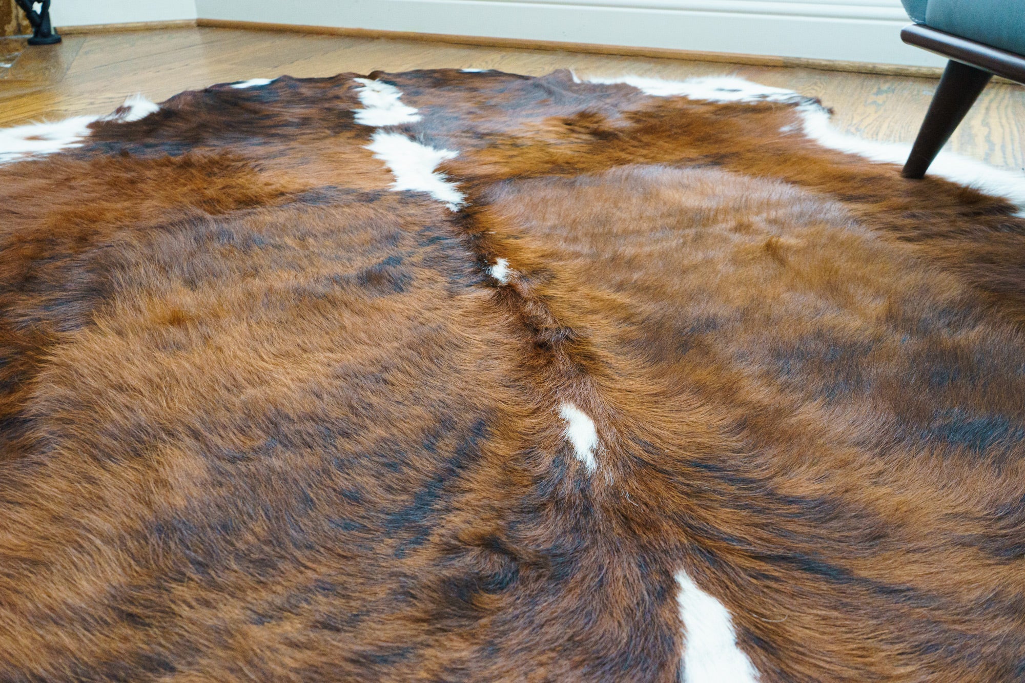 One Of A Kind! Salt popular Pepper Cowhide Rug Tricolor Cow Skin Leather Area Rug Hair On Cow Rug 5ft X 5 ft - 1 Day Shipping