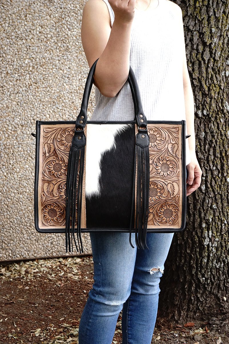 Cowhide fashion purses