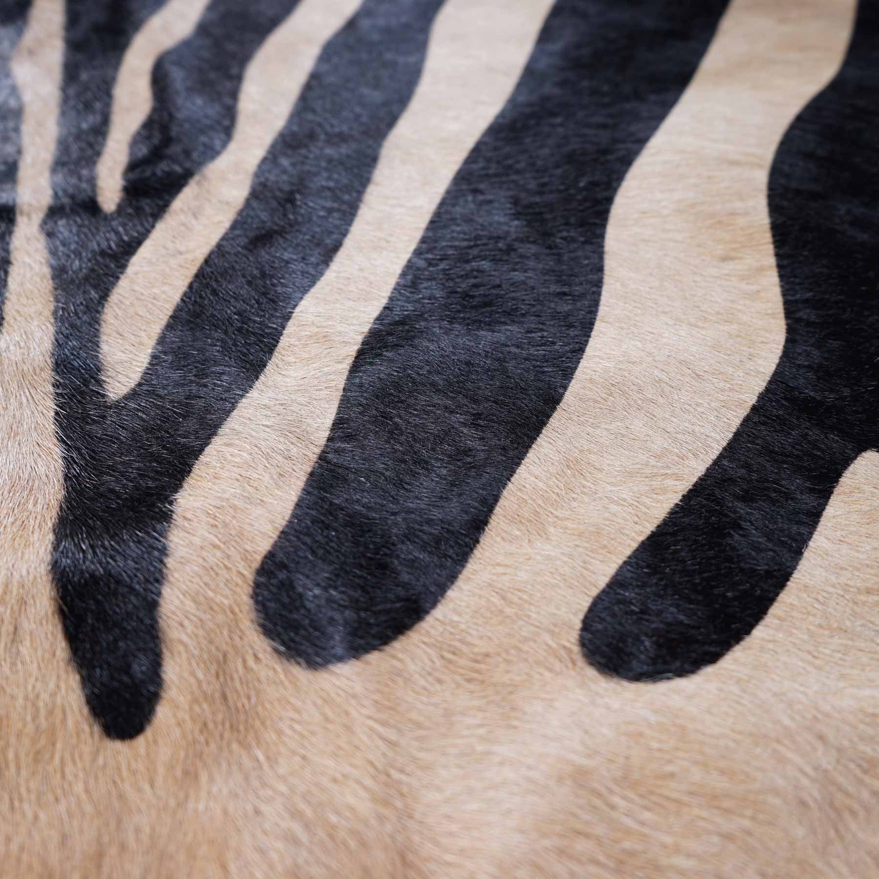 Zebra Africa Print Cowhide Rug - Rodeo Cowhide RugsBeige Based