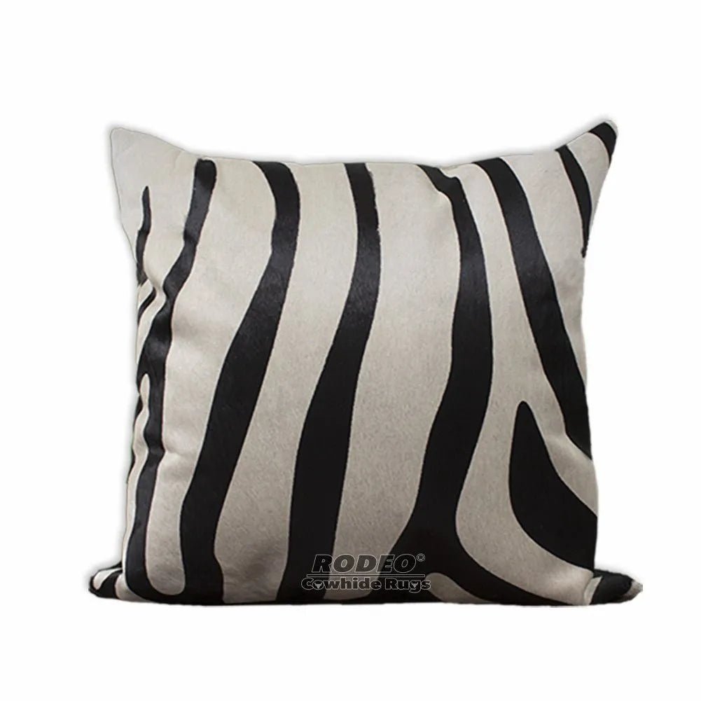 Zebra Print Cowhide Pillow Case