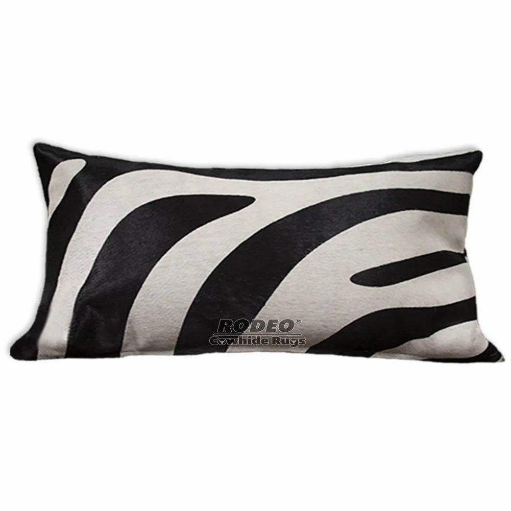 Zebra Print Cowhide Pillow Case