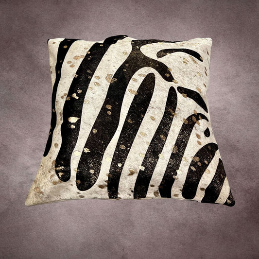 Zebra Printed Cowhide Pillow Cover - PL032 - Rodeo Cowhide Rugs