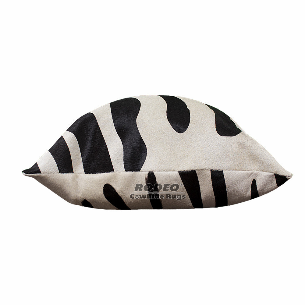 Zebra Print Cowhide Pillow Case - Rodeo Cowhide Rugs