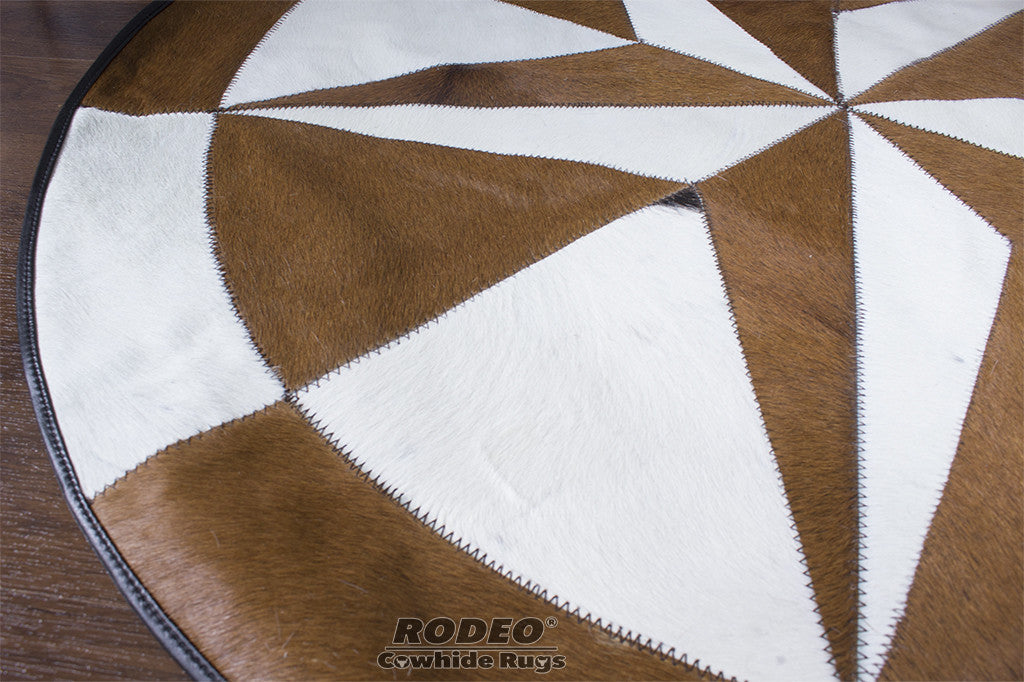 Brown & White Patchwork Rug - Rodeo Cowhide Rugs