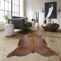 Extra Large RODEO Brazilian Solid Brown cowhide rug 8 x 7.2 ft-- -4264 - Rodeo Cowhide Rugs