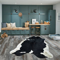 Extra Large RODEO black with white belly cowhide rug 7.3 x 8.11 ft-- -4271 - Rodeo Cowhide Rugs
