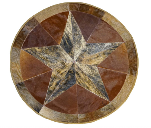 Texas star cowhide rug