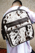 Genius leather hair on cowhide laptop backpack - Rodeo Cowhide Rugs