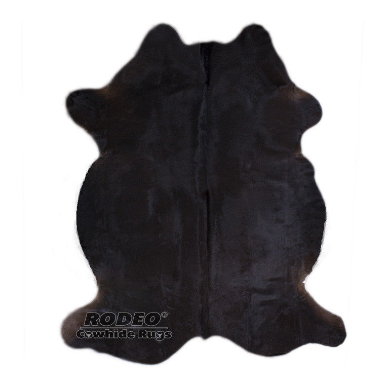 Solid Black Cowhide Rug - Rodeo Cowhide Rugs