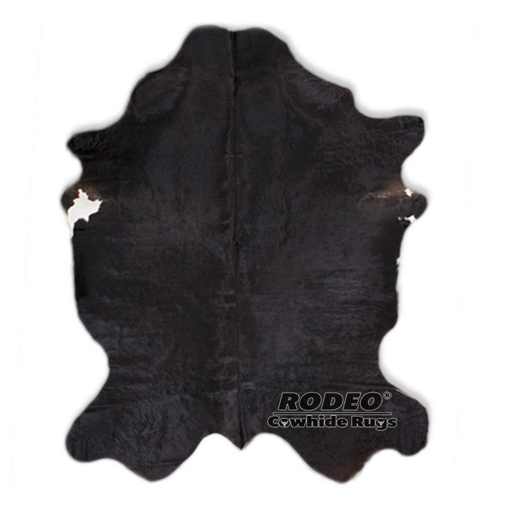 Solid Black Cowhide Rug - Rodeo Cowhide Rugs