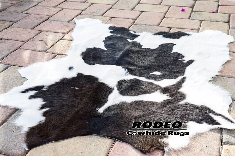 Super Soft Black and White Calfskin - Rodeo Cowhide Rugs